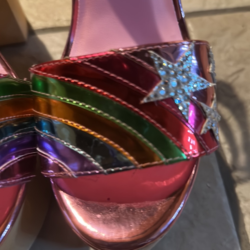 Dolls Kill Electric Rainbow Platform Sandals - image 2